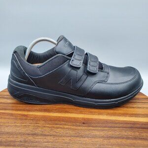 New Balance Shoes Men's 12 2E Wide Black Leather 813 Straps Walking Sneakers